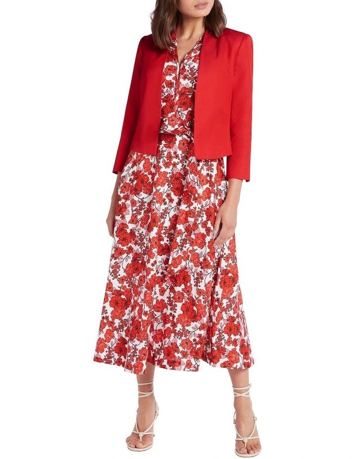 Leia Cropped Jacket in Poppy