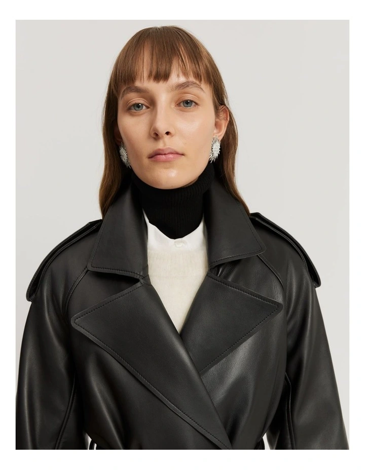 Leather Trench in Black