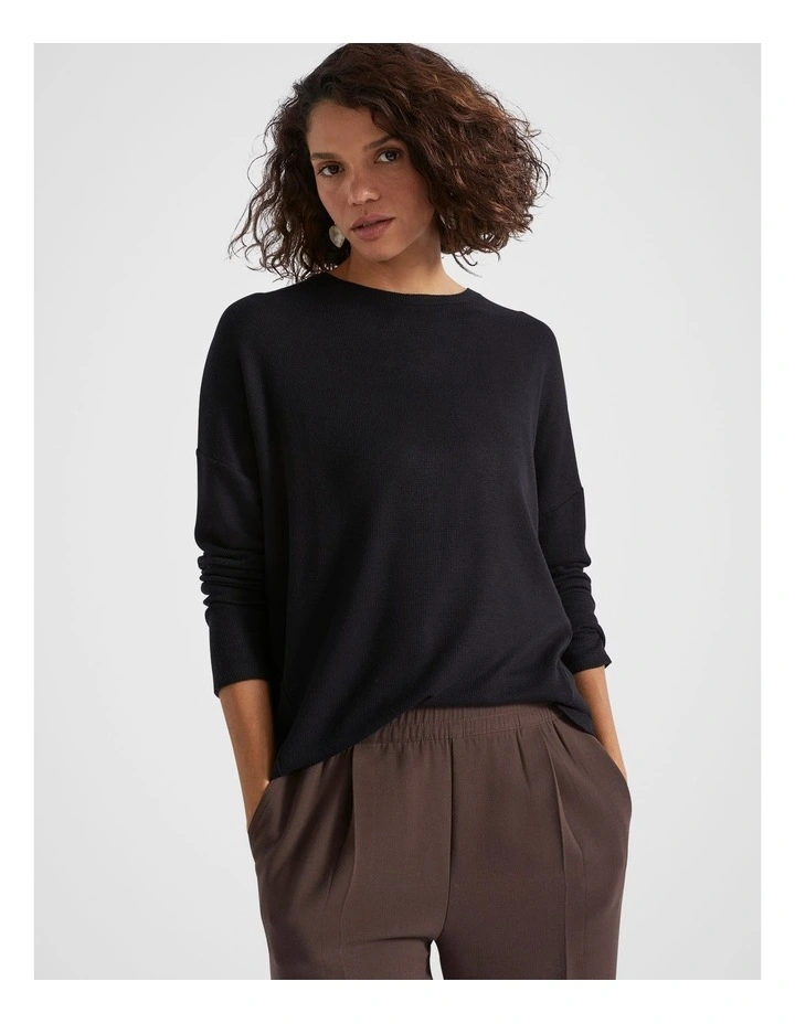 Waffle Supersoft Top in Black