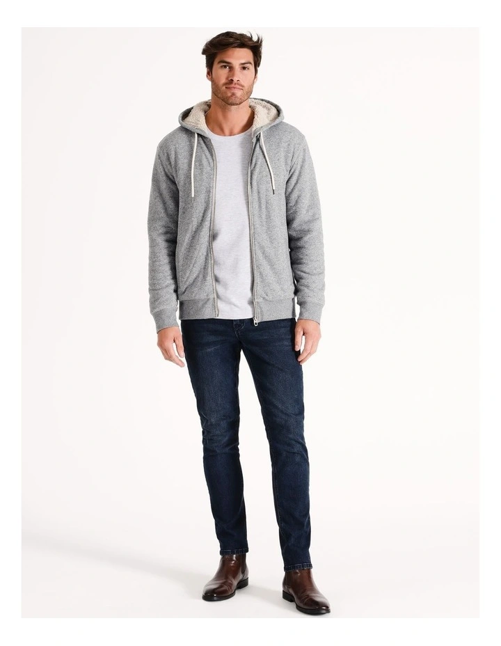 Seth Sherpa Hoodie in Grey