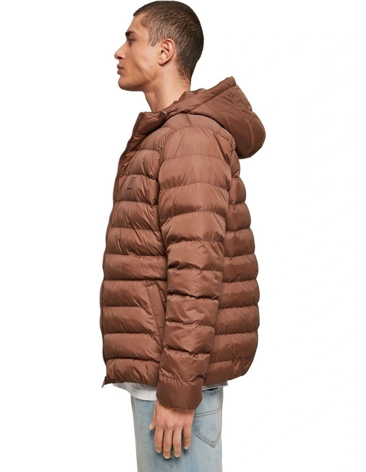 Hooded Bubble Jacket in Brown