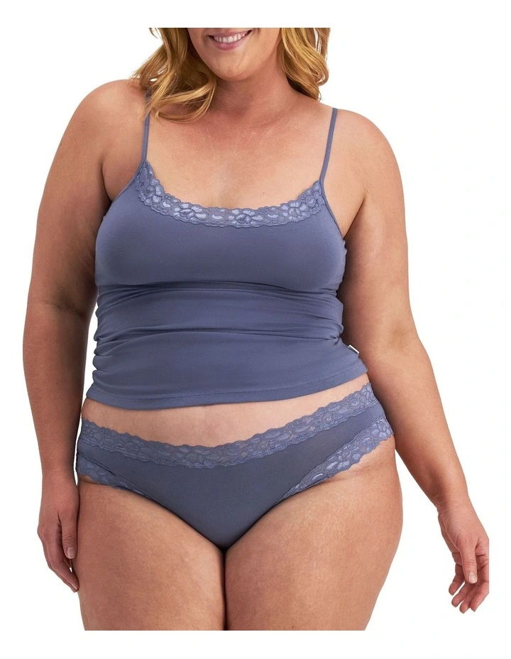 Parisienne Cotton Bikini Brief in Powell Blue