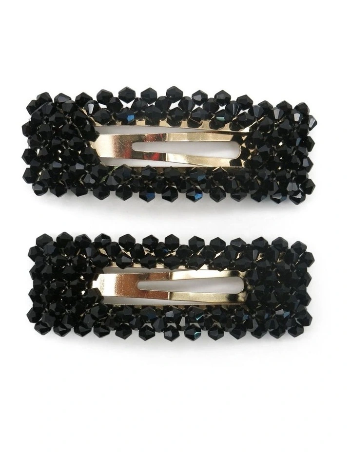 Lorenza Hair Clip Set in Black