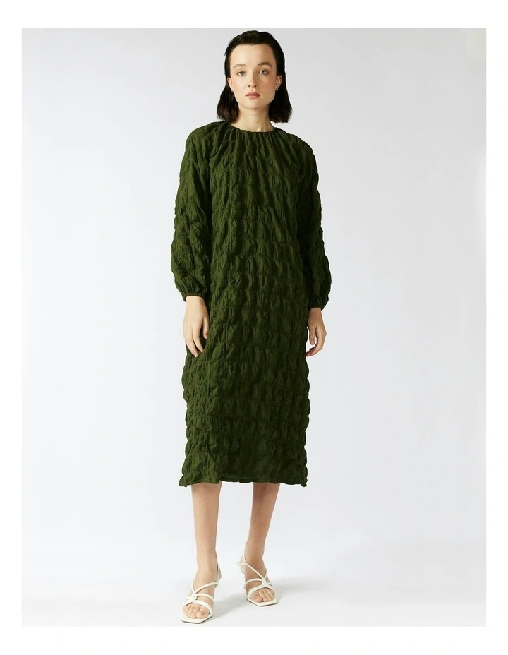 Philodendron Long Sleeved Dress in Green