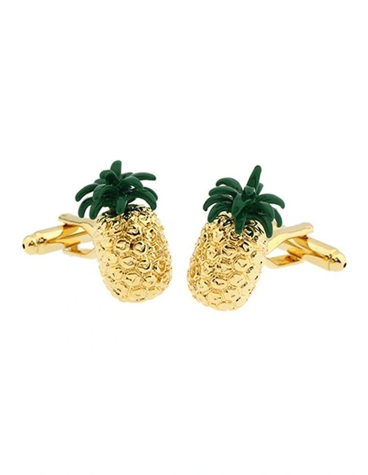 Pineapple Cufflink in Gold