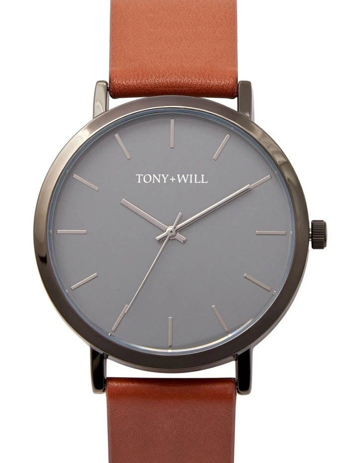 Classic Watch in Gunmetal/Grey/Tan