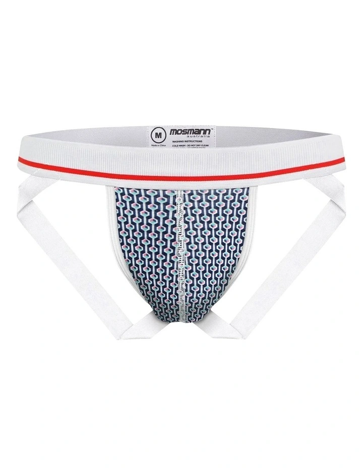 Bamboo Jockstrap in Blue Geo
