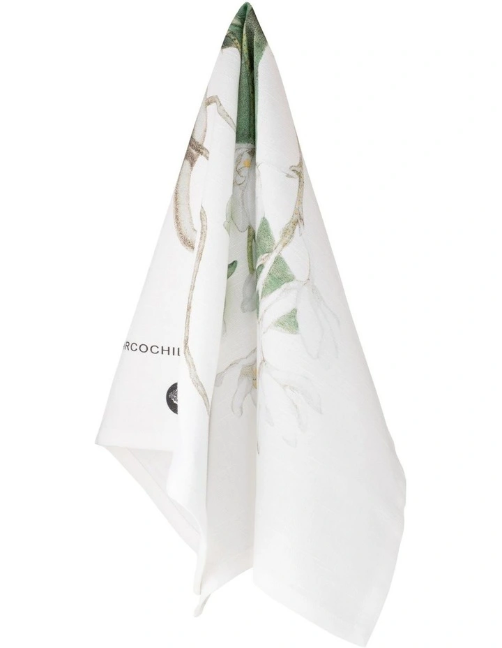 Australian Orchids Tea Towel 50x70cm in White