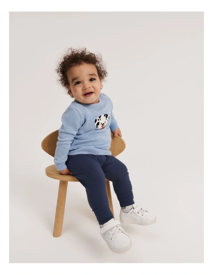 Organically Grown Cotton Fold-over Soft Pant in Navy