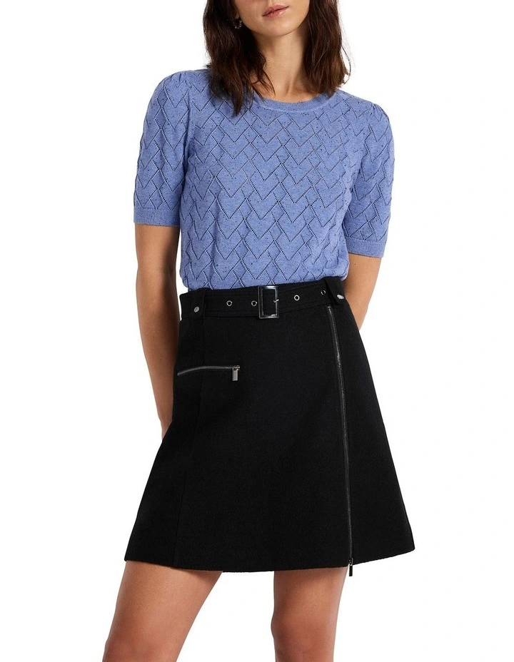 Eden Cotton Speckle Knit Top in Shower