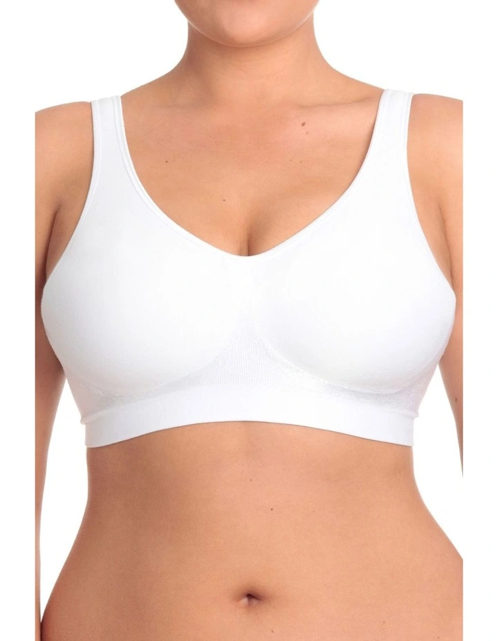 Comfort Revolution Wirefree Bra in White