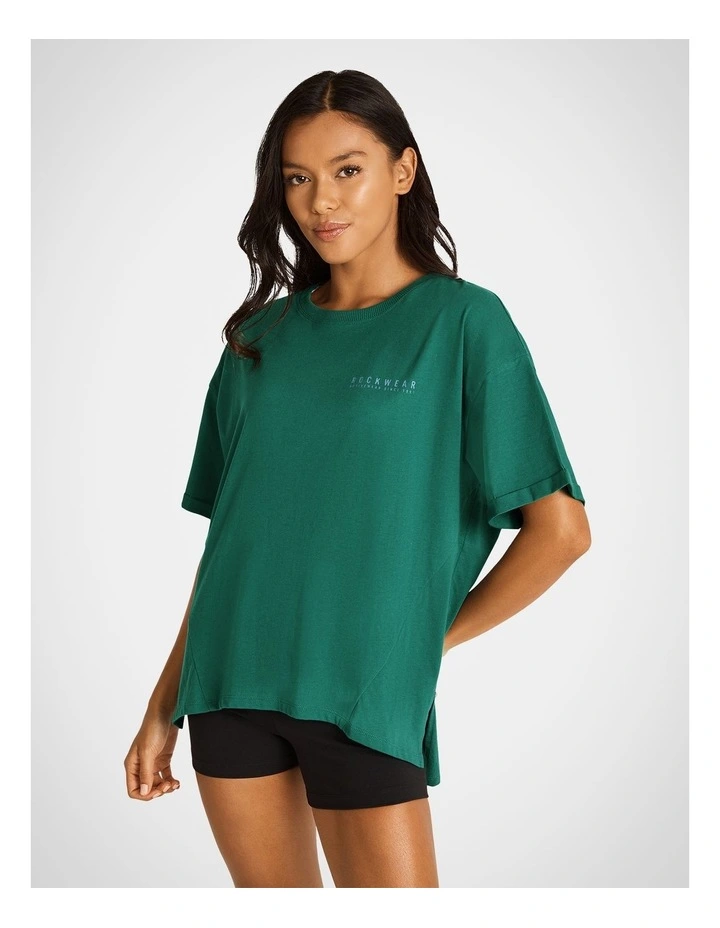 Logo Boyfriend Tee Jewel in Green
