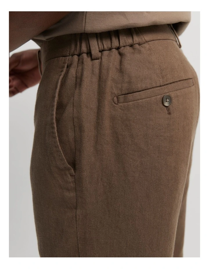 Cotton Linen Pant in Chocolate
