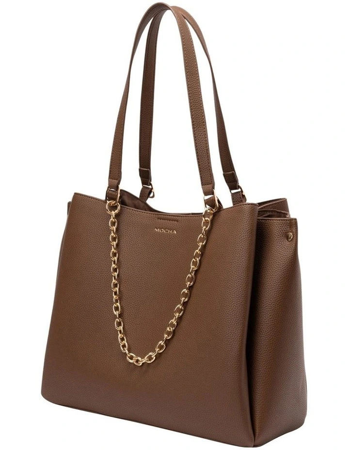 Sienna Stud Tote Bag in Chocolate
