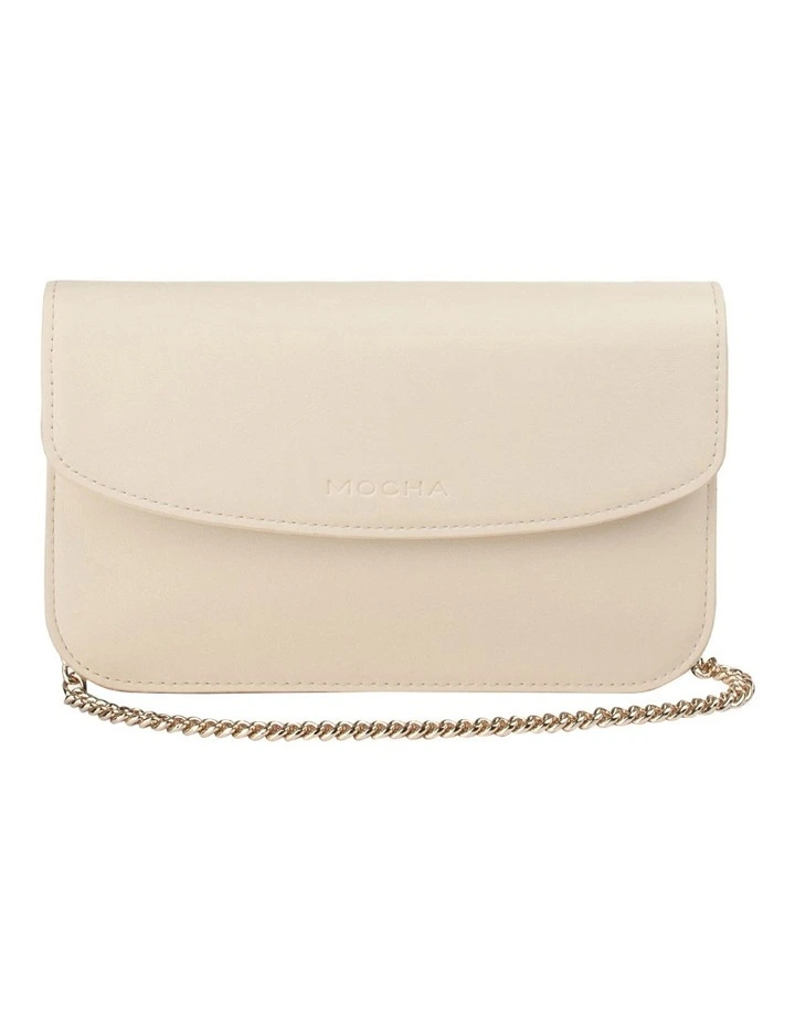 Donnette On Chain Clutch in Cream
