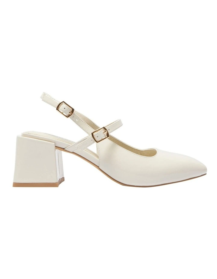 Lenora Heeled Shoes in Bone Patent Leather