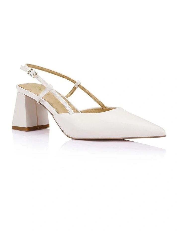 Yasmine Slingback Heels in Chalk