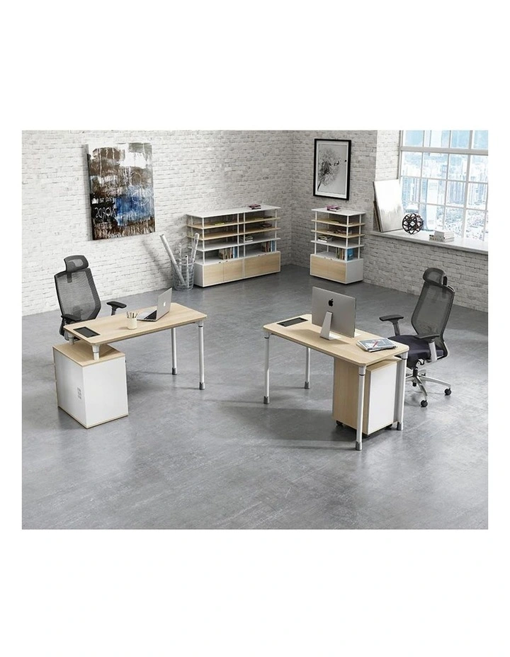 Raven Single Workstation 140cm Natural White