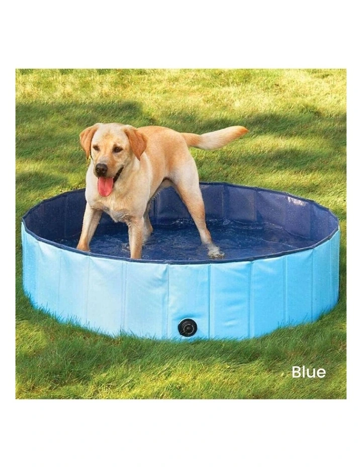 Leak-Proof Plain Foldable PVC Pet Swimming Pool in Blue