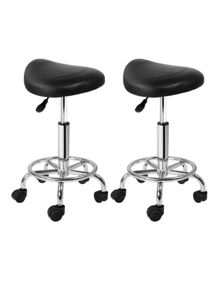 Saddle Salon Stool x2 in Black