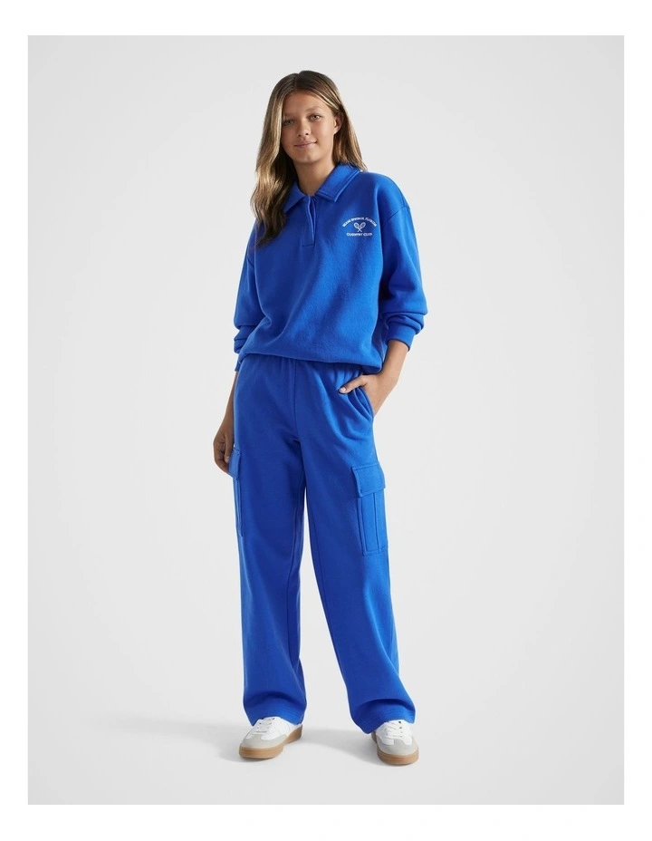 Embroidered Sweat in Royal Blue