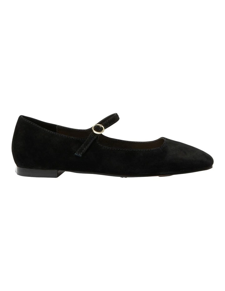 Tottie Flat Shoes in Black Suede Leather
