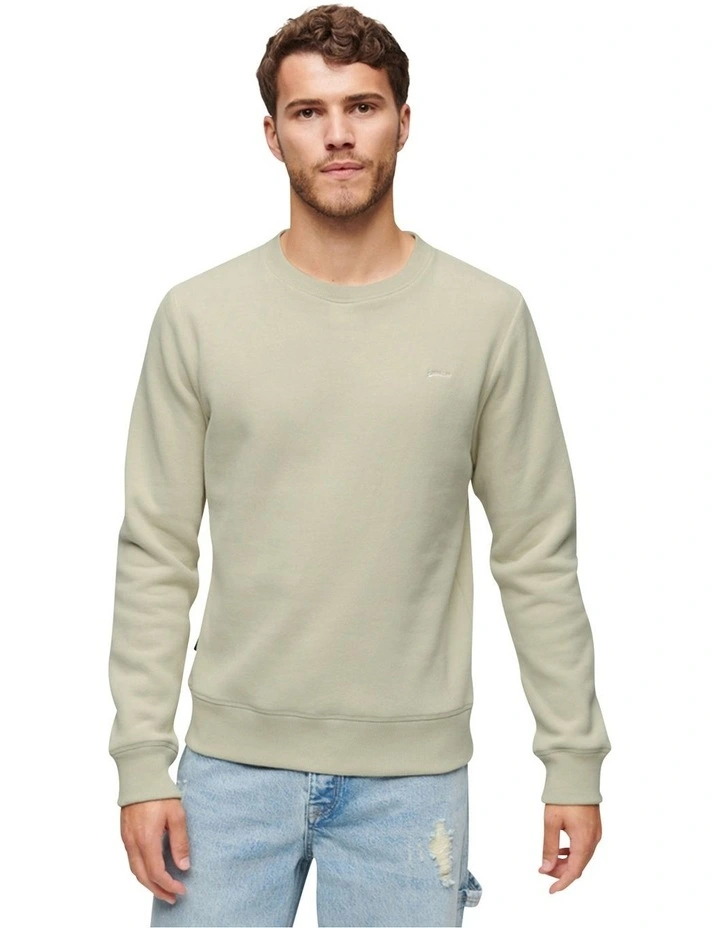 Essential Logo Crew Sweatshirt in Light Stone Beige