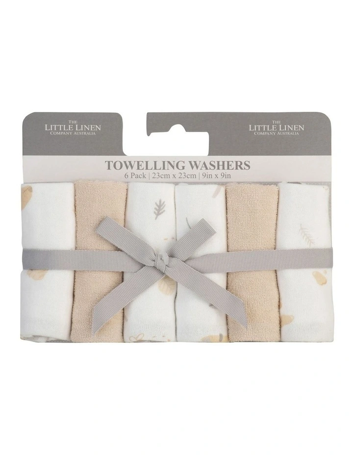 Nectar Bear Towelling Washer 6 Pack in Sand