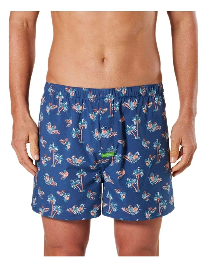 Pineapple Palms Boxer Shorts in Denim