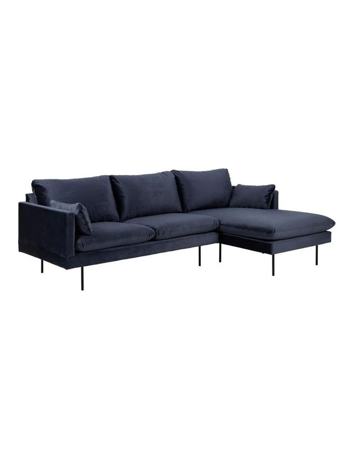 Akemi 2 Seater Sofa With Right Chaise Blue