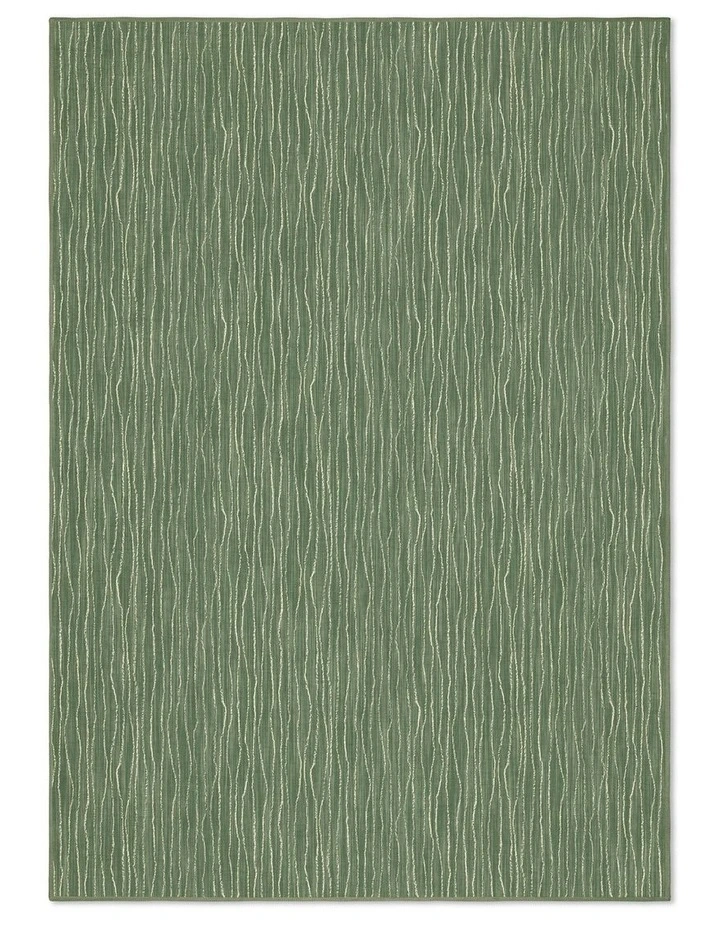 Atlas Washable Chenille Area Rug in Green