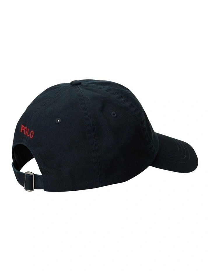 Cotton Chino Baseball Cap in Black