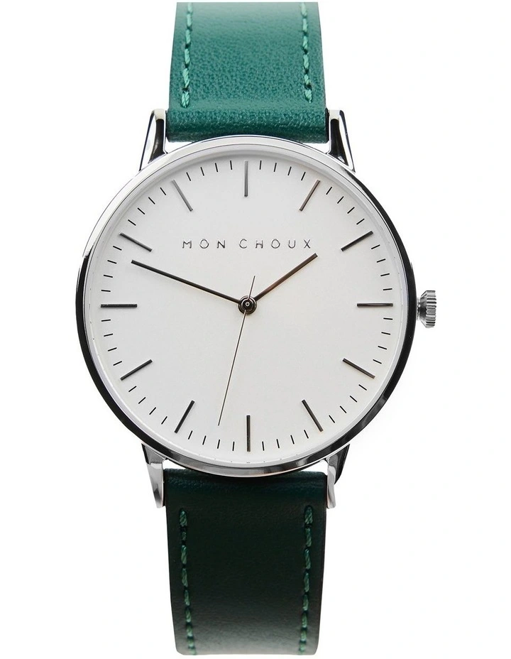 Classic Vine Grape Vegan Leather Watch 38mm in Silver