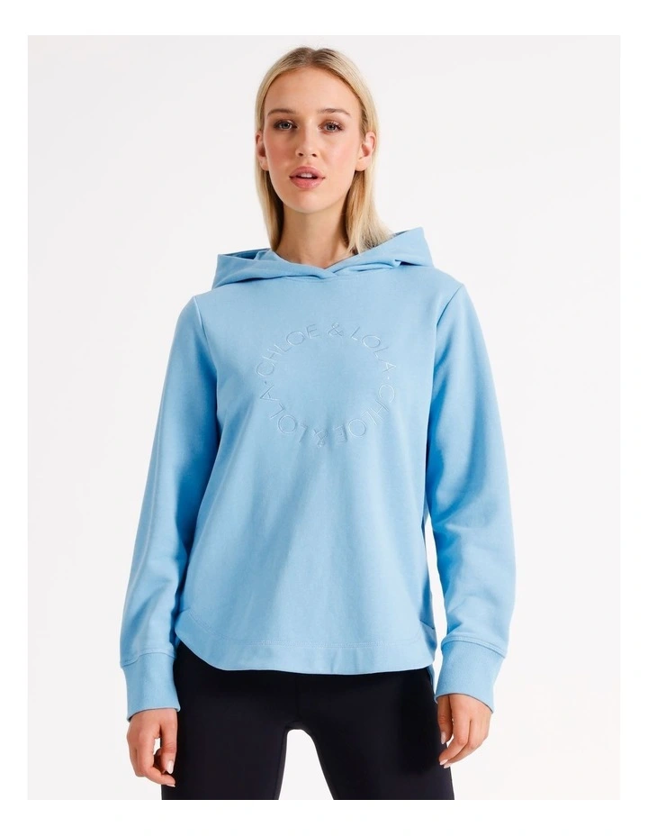 Logo Hoodie in Dusty Blue