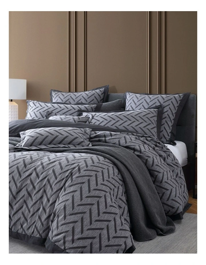 Westport Quilt Cover Set in Charcoal
