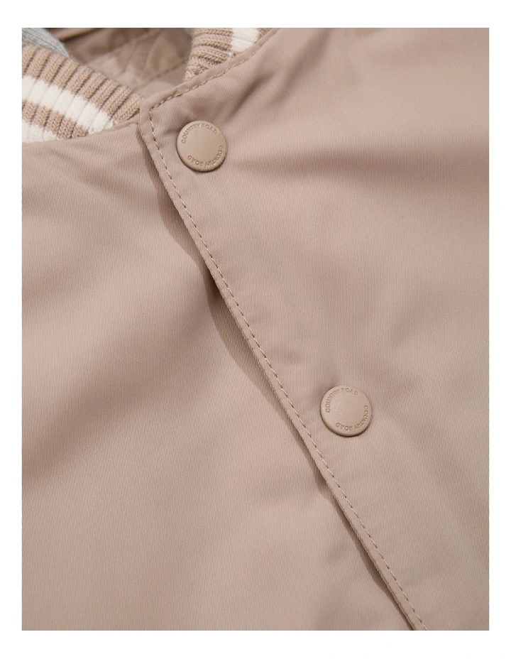 Organically Grown Cotton Sweat Hooded Jacket in Mushroom