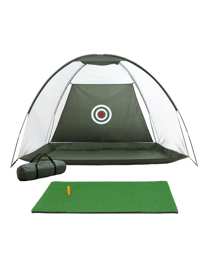 Golf Practice Net and Training Mat in Black
