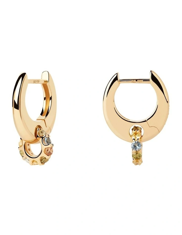 Rainbow Spin Hoops AR01-B89-U in Gold