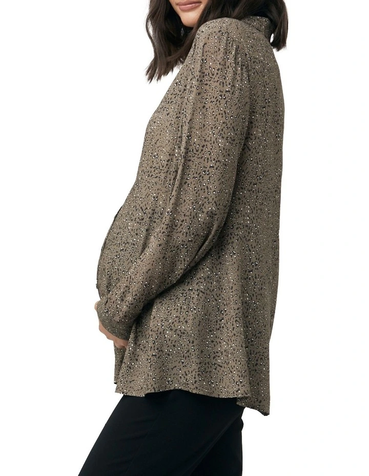 Jenner Peplum Shirt in Olive