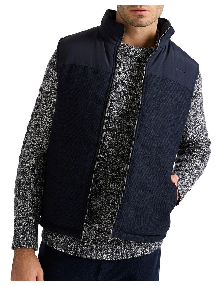 Paolo Reverisble Puffer Vest in Navy Blue