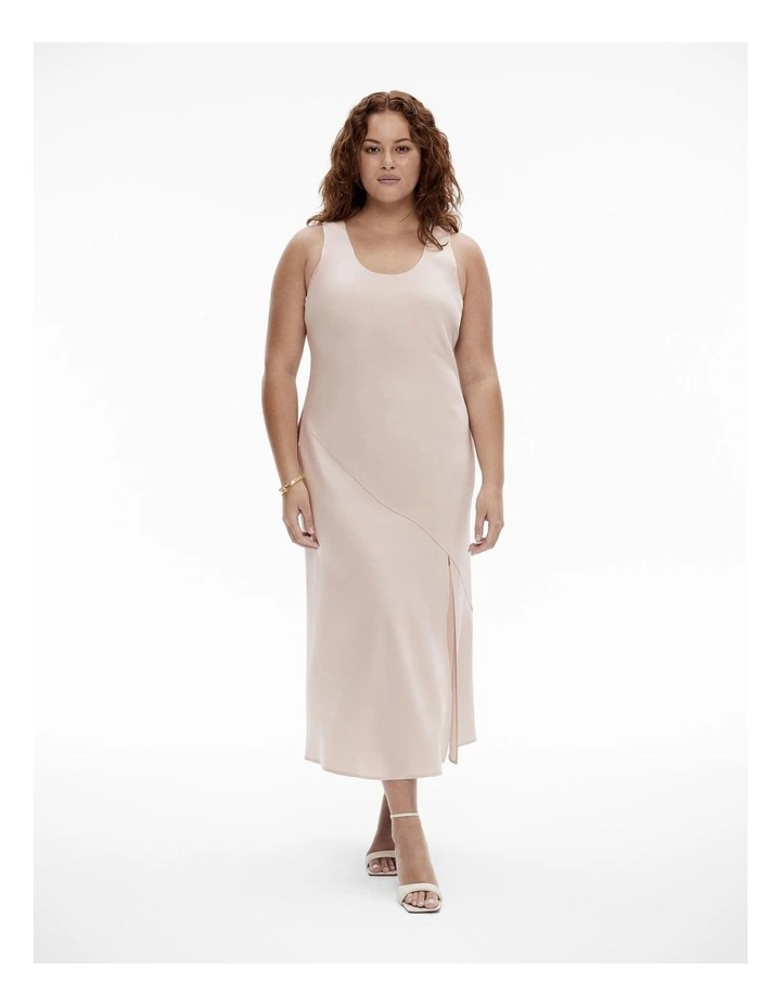 Acetate Blend Slip Dress in Champagne