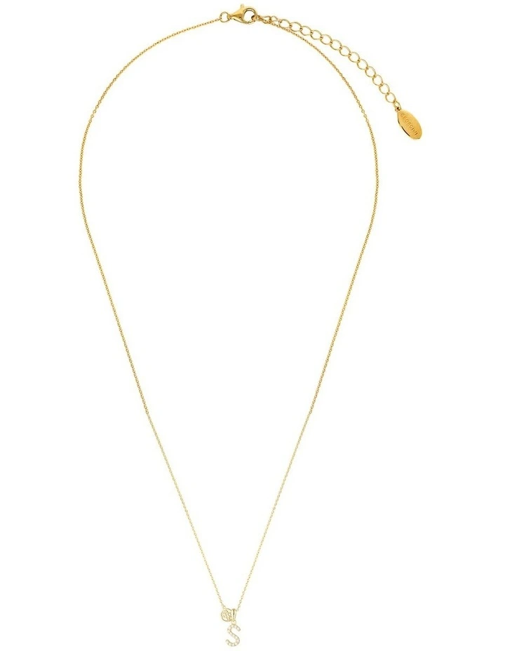 Luxury Letter S Initial Pendant in Gold