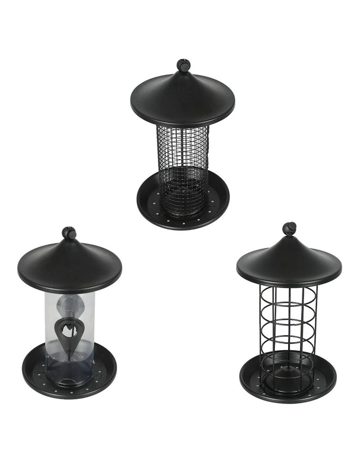 Wild Seed Container Hanging Bird Feeder in Black