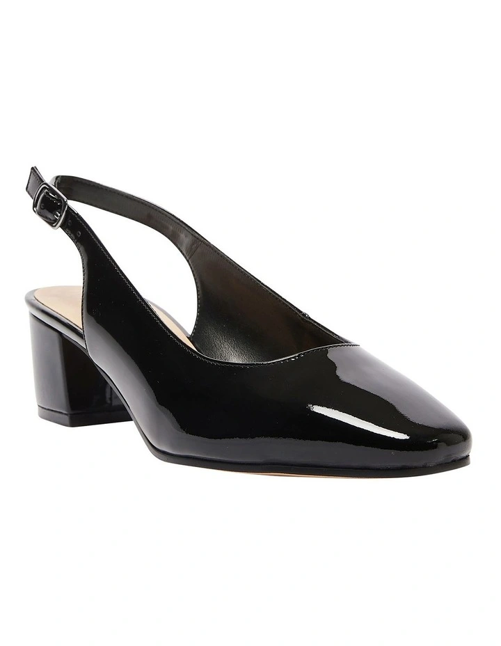 Garland Heeled Shoes in Black Patent