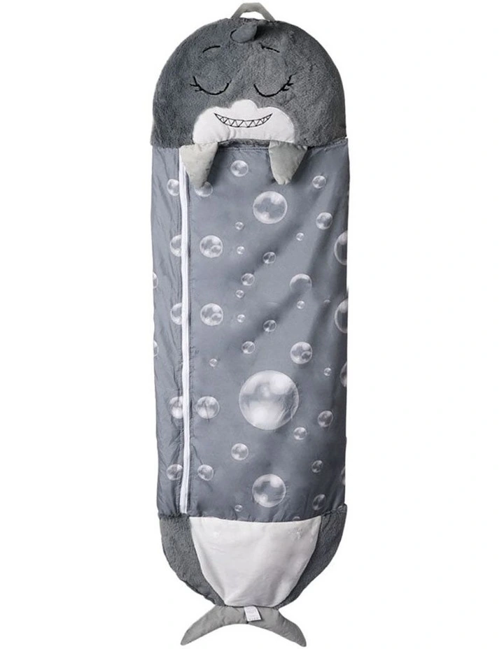 Sleeping Bag Pillow Stuffed Toy Gift Shark L in Grey