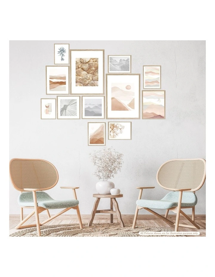 Instant Gallery Wall 12 Piece Frame Set in Oak