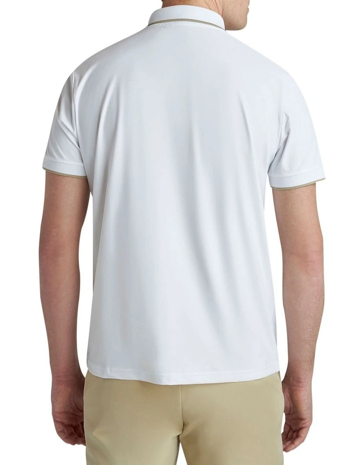 Beacon Tipped Polo in White