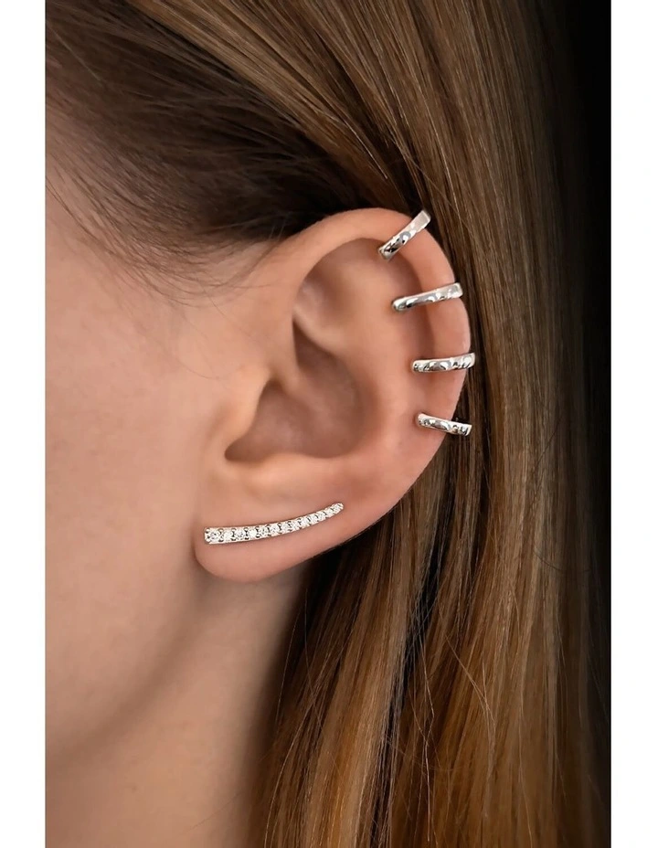 Naked Ear Climber in Silver