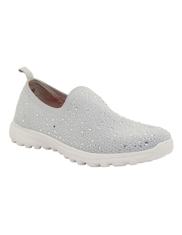 Parlour Light Grey Diamante Sneakers