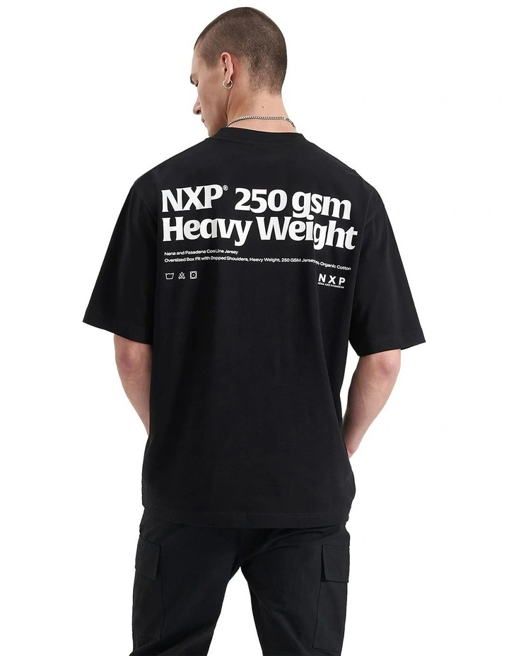 Core Line Heavy Oversized Tee in Jet Black